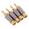 AKLOSIPY Preffair BA1457 4pcs 24K Gold Plated Banana Plug for