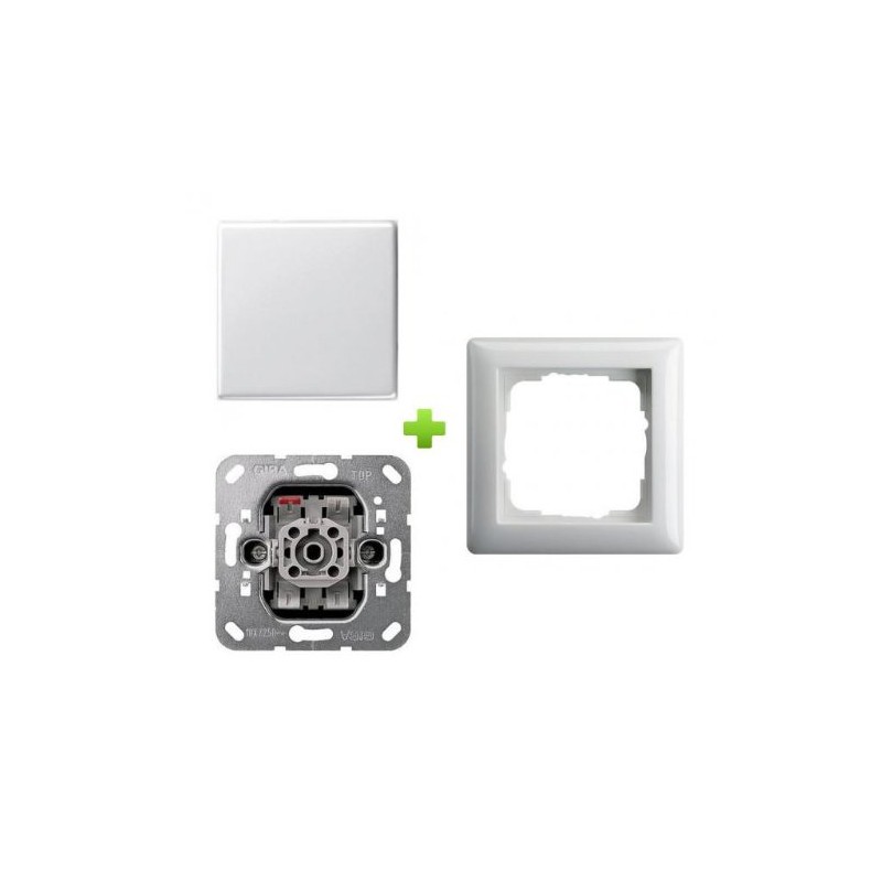 GIRA Complete Set Double-Throw Switch Set Pure White Glossy System