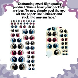 206-M: 28 Pairs of 3D Resin Eyes (Blue, Brown & Pink) – Adhesive & Self-Adhesive for Crafts, Clay, Polymer, EVA, Cold Porcelain,Sculpture, Felt, Ceramics & More – Various Sizes in One Blister