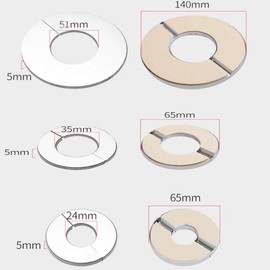 KAIISSA 5 Pieces Split Two Piece Stainless Steel Valve Tap Cover Valve Hole Cover Tap Cover Push Fit Cuff 51mm/35mm/24mm Hole Diameter 10pcs