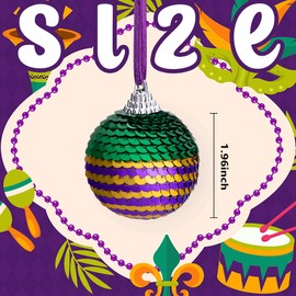 12pcs Mardi Gras Ball Ornaments,1.96" Shatterproof Mardi Gras Sequin Hanging Balls Decoration for New Orleans Masquerade Party Favors