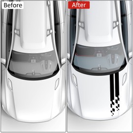 Car Hood Stripe Sticker Auto Racing Body Side Stripe Decal Car Body Vinyl Racing Stripe Pinstripe Decal Stickers, Modified Stripe Decal Decoration for Car, Sports Racing Stripe Stickers Black