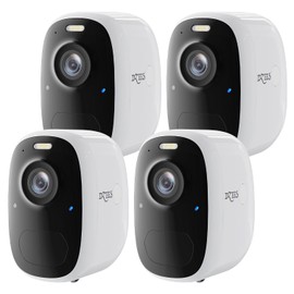 Dzees Wireless Security Camera Outdoor with Magnetic Mount, 4MP Battery Powered Security Cameras Wireless Outdoor for Home Security, AI Motion Detection/2-Way Talk/Color Night Vision/Ip66/Cloud-4-Pack