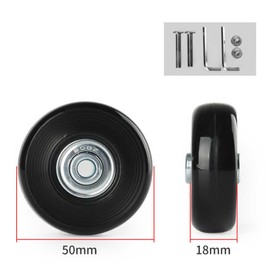 Rehomy Pack of 4 Luggage Replacement Wheels Rubber Replacement Wheels for Suitcase for Trolley Hard Case Wheels with Ball Bearing Replacement Parts Repair Set (50 mm x 18 mm), black, 50mm*18mm,