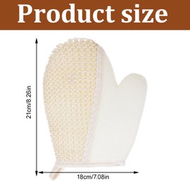 MIRKUZI 2er Set Peelinghandschuhe Massagehandschuhe Doppelseitige Badetuchhandschuhe Duschhandschuhe aus Sisal und gebürstetem Material Peelinghandschuhe für Körper und Gesicht (Beige)
