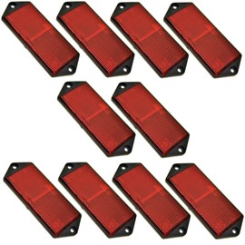 Red Large Rectangular Rear Reflector Pack of 10 Trailer Fence/Gate Post TR073