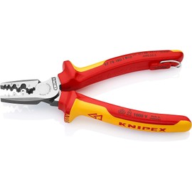 Knipex 97 78 180 T BK VDE-Tested Crimping Plier for End Sleeves, Multi-Colour, 0.25-16 mm