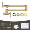 Pot Filler Faucet Gold Wall Mount Kitchen Faucet Folding Double