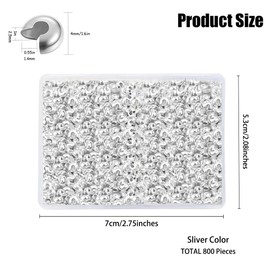 800 fundas de abalorio engarzadas para hacer joyas, 4 mm, cobertura de nudo de abalorio de engarzado, abalorio pequeñas para manualidades, manualidades (plateado)