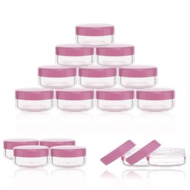 ZEJIA 10 Gram Cosmetic Containers 10pcs Sample Jars with Lids Plastic Makeup Sample Containers BPA Free Pot Jars(Pink)