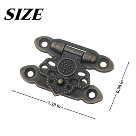 DGHAOP 10PCS Zinc Alloy Mini Hasp Bronze with 4 Screws Wooden Box Hasp Wine Box Decorative Hasp Antique Hasp Latch Hasp for Jewelry Boxes Gift Boxes Toys House Boxes Tool Chests