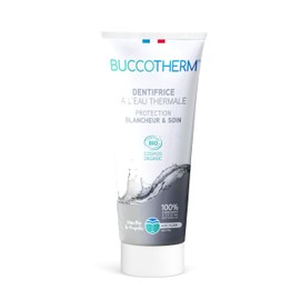 BUCCOTHERM | [Zahnpasta Whitening & Pflege] | Bio-zertifiziert | Beruhigt das Zahnfleisch | schützt | stärkt den Zahnschmelz | Vorbeugung von Karies | 100% Inhaltsstoffe natürlichen Ursprungs | 3 x 75