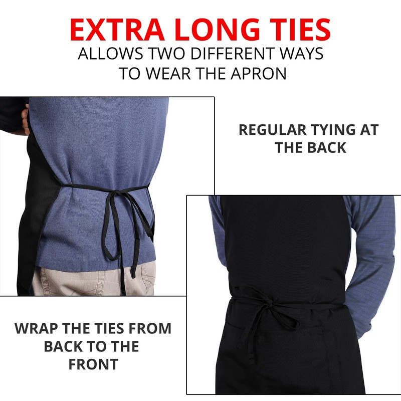 Utopia Kitchen 2 Pack Bib Apron, Adjustable with 2 Pockets,