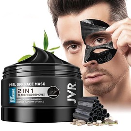 NEW 2025!!! JVR Peel Off Face Mask, Blackhead Remover Mask for Men, Charcoal Peel Off Black Mask, Facial Mask Purifying and Deep Cleansing for All Skin Types 4.23 OZ - Pattern Name: 2.12 Fl Oz (Pack of 1)