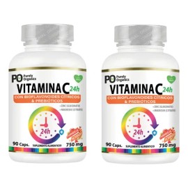 Purely Organics Combo 2 Vitamina C24h De Liberación Prolongada 90 Cápsulas                                                                            