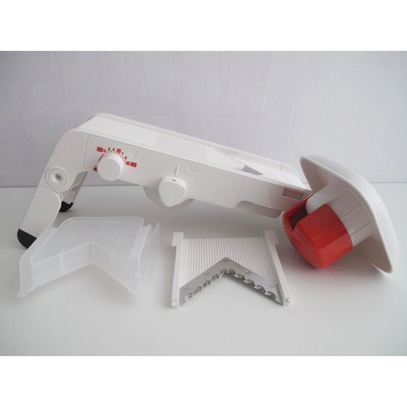 TUPPERWARE Chef Mando-Chef D202 Multi-Slicer Grater Mandolino Küchenenstar White/Red