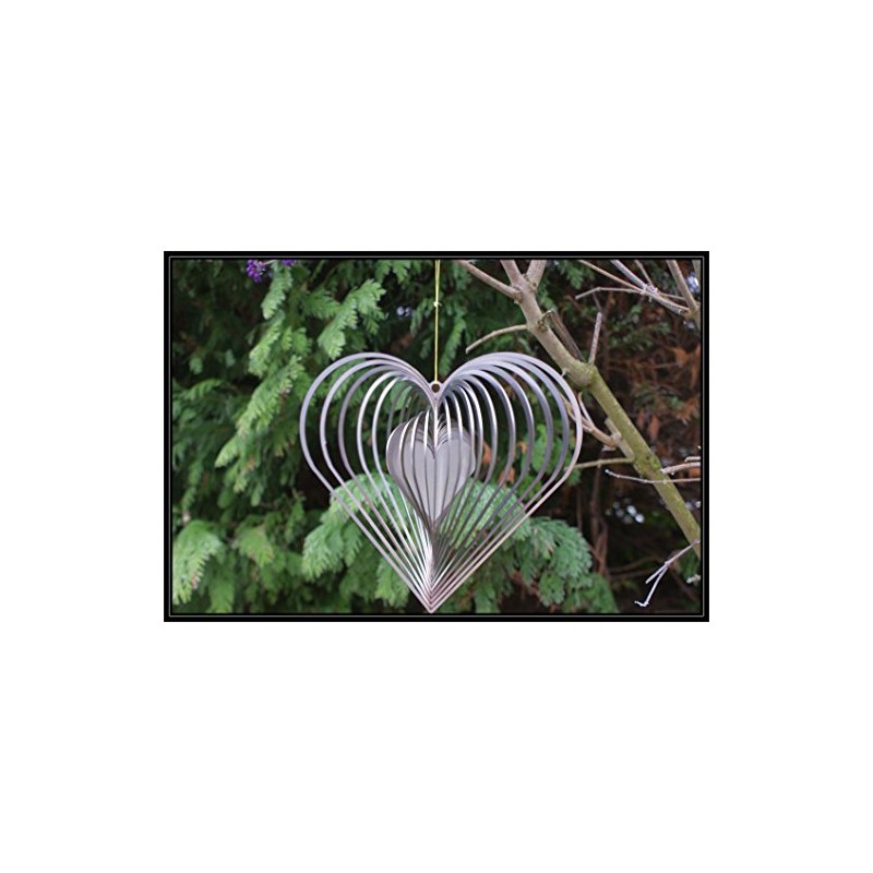 Wind Chime Heart/Christmas Decoration Heart/Stainless Steel (Large Heart 240 mm)