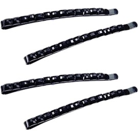 4Pcs Black Rhinestone Hairpins, Hair Accessories Metal Hair Clips Crystal Bobby Pins for Women, Decorative Hair Clips for Parties, Weddings, and Daily Use