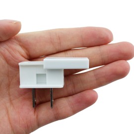 TAODAN 5PCS Lightweight Plug Replacement Electrical Plug Slide Plug White Simple Snap on End Plug for Small Appliance and Lamp