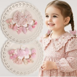 BIANHUAN Hair Tie, Kids, Girls, Hair Accessories, Hair Clip, Cute, Fashionable, Set of 20 (Pink)