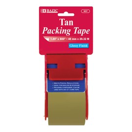 BAZIC 1.88" X 800" Tan Packing Tape w/ Dispenser