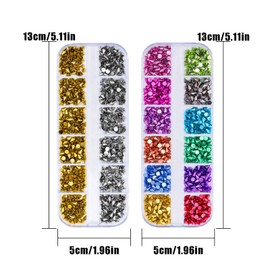 2Boxes Metal Punk Cone Nail Art Charms Spike Studs Decoration, Gold Silver Colored Nail Ornaments for Girls Manicure Nail Art Craft DIY Nail Accessories Decoration Supplies