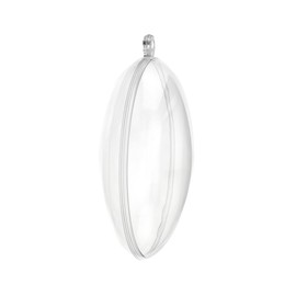 Homeford Fillable Plastic Clear Oval Ornament, 3-1/2-Inch, 12-Count