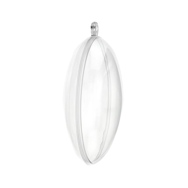 Homeford Fillable Plastic Clear Oval Ornament, 3-1/2-Inch, 12-Count