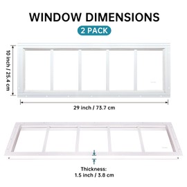 Melkus Shed Window 10"x29" 2 Pack Transom Window Fixed Design with Tempered Glass, Perfect for Shed, Chicken Coop, Barn, Greenhouse, Garage, Playhouse, Storage Room, White
