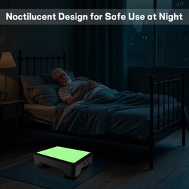 TENGYI One Step Stool for Adults, Noctilucent Bed Step Stools, 650 LBS Capacity, Non-Slip Safety Step Platform Indoor and Outdoor for Seniors, Wide Step Stools Elderly Assistance at Night