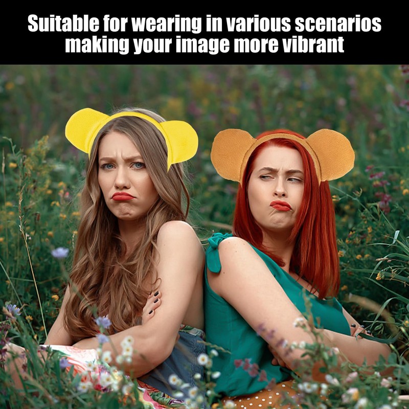 2 Pieces Bear Ear Headbands, Cute Animal Headbands, Masquerade Hair