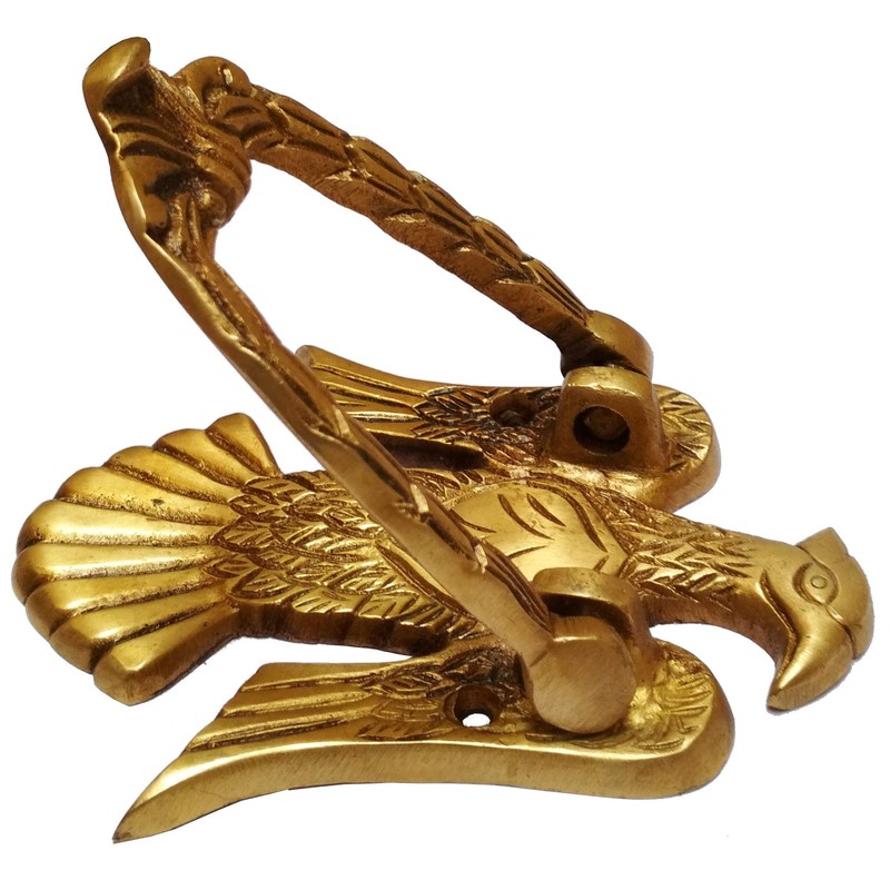Purpledip Antique Eagle Hawk Brass Door Knocker (11593)
