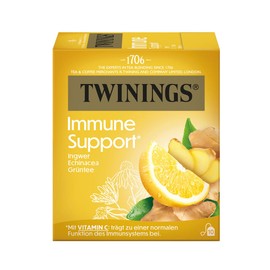 Twinings Immune Support Green Tea, Lemon, Ginger and Echinacea with Vitamin C - Fruity Herbal Tea Blend to Support the Immune System, Pack of 12 (10 Bags Each)