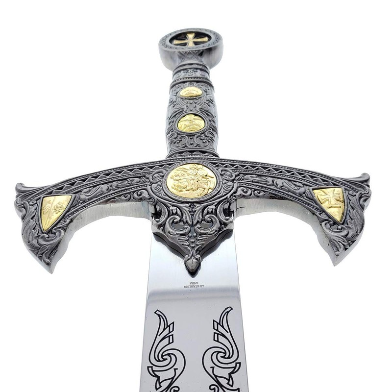 Crusader Medieval Sword with Wall Display Plaque. for Wall Decoration,