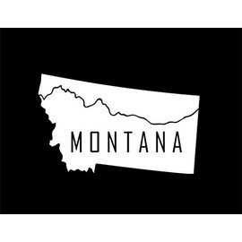 ND233W Montana State Decal Sticker | 7-Inches By 4.3-Inches | Premium Quality White Vinyl