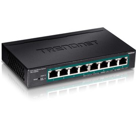 TRENDnet 8-Port Gigabit EdgeSmart PoE+ Switch, 8 x Gigabit PoE+ Ports, 64W PoE Power Budget, Managed PoE+ Switch, Wall Mountable, Desktop Ethernet Switch, Lifetime Protection, Black, TPE-TG82ES