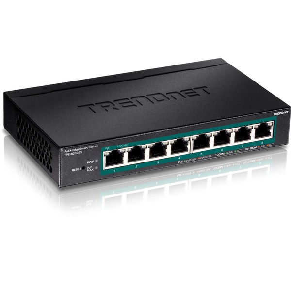 TRENDnet 8-Port Gigabit EdgeSmart PoE+ Switch, 8 x Gigabit PoE+