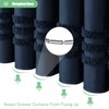 Dynamene 78 Inch Long Shower Curtain, Textured Tufted Chenille Striped
