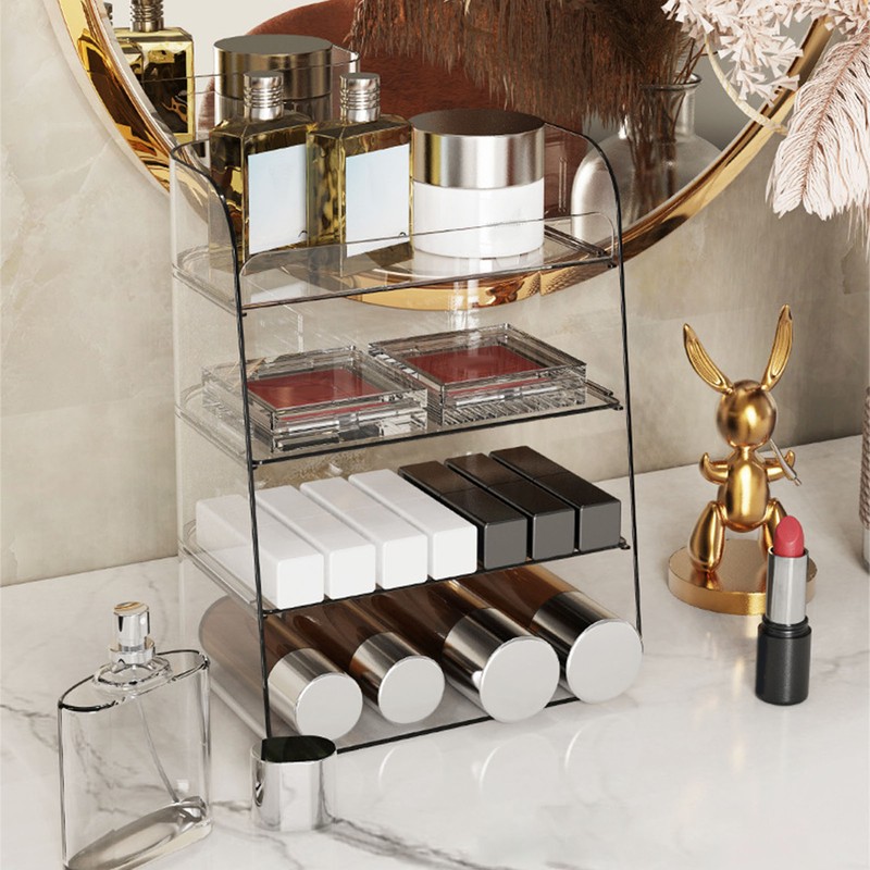 Cosmetic Shelf Multi Layer Large Capacity Detachable Partition Stable Countertop