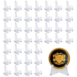 40 Pcs Card Display Stand, Coin Display Easel, Mini Clear Display Stand, Multifunctional Display Holder, Trading Card Stand, Display Stand for Pocket Watches,Medals, Cards, Collectibles
