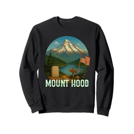Mount Hood Oregon Volcano Mountain US Flag Sweatshirt