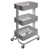 artPOP! 3-Tier Metal Utility Rolling Cart, Grey, 32 x 17