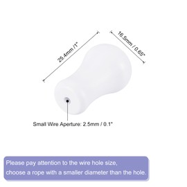 sourcing map 2Pcs Cord Knobs, 25.4mm Window Blind Tassels Plastic Pull Cord Tassel Drops Pull End Pendant for Window Blinds Shade Curtain, White
