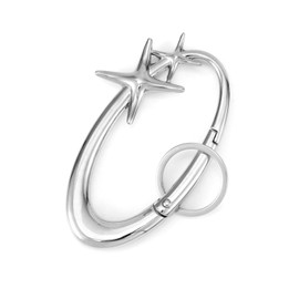 Fashion Y2K Metal Starlight Carabiner, Cute Silver Alloy Star Keychain Clip Cool Shiny Star Shaped Belt Loop Key Ring for Bag Purse Decoration