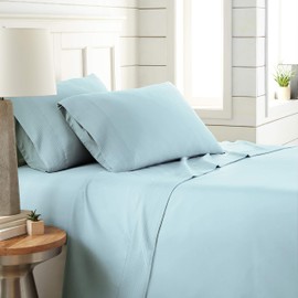 Southshore Fine Living, Inc. Vilano Pleats, 3-Piece, 21-Inch Extra Deep Pocket Sheet Set, Premium Quality, Easy Care, Shrinkage Free, Sheet Set, Sky Blue, Twin