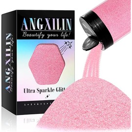 High Capacity 260g Iridescent Fine Glitter,Shaker Bottle Fine Glitter for Epoxy Resin DIY Craft,Rainbow Fine Glitter for Nail Art Face Body Glitter Tumbler Making (IRI lt Pink)