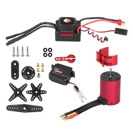 SURPASSHOBBY 3650 4500KV Motor with Cooling Shell 60A ESC +6KG Metal Servo (S0600M) 25T Arm