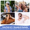 2 Packs Black Eye Patch for Adults & Kids, Adjustable