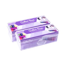 The Quilted Bear 27 Spool Thread Box - Premium Strong & Durable Acrylic Embroidery Thread Organiser/Sewing Thread Storage Box for Maximum 5.5cm Spool 19.5 x 7 x 6cm