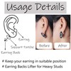 KASFREE 16 Pcs Silicone Heavy Earring Support Backs for Droopy